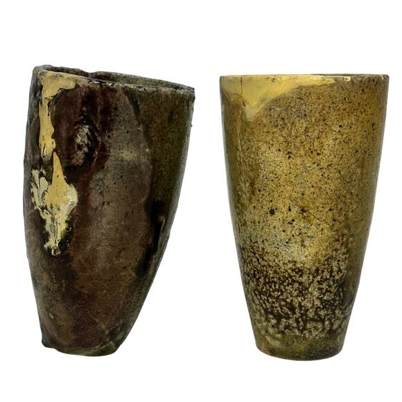 Unique & Rare Antique Early 1900's Russian Crucibles Display Art Vases-Set of 2 - Picture 4 of 9